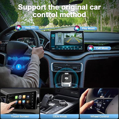 Wireless Carplay Adapter for Apple, Converts Wired to Wireless CarPlay, Plug & Play Carplay Wireless Adapter for iPhone 9 Above,Stable Fast Connection Low Latency Fits 2014 Onwards Cars