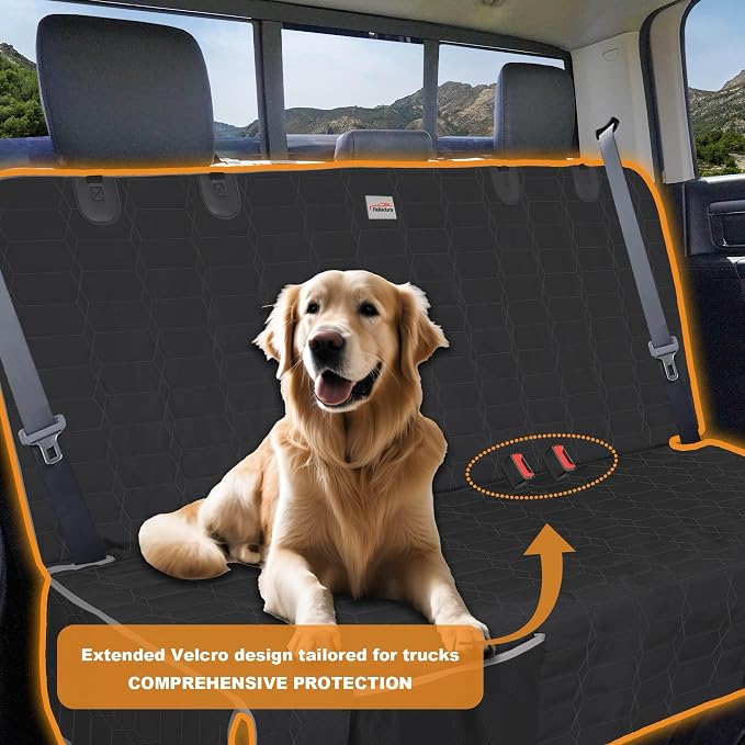 Reliadura Back Seat Cover for Dogs, Washable Bench Seat Covers for Trucks,Nonslip Truck Seat Cover Protector for F150/Ram1500/GMC Sierra/Toyota/Chevrolet Silverado,Car Seat Covers for Dogs