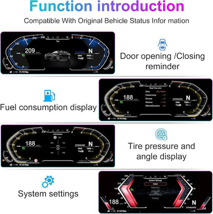 Speedometer Instrument for BMW E70 E71 2006-2013 CCC CIC，12.3 inch Linux System Original Car Information Display Digital Cluster Dashboard Screen