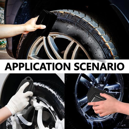 2PCS Tire Dressing Applicator, Car Tire Applicator Dressing Shine Sponge, Reusable Tire Dressing Applicator Pads with Lid, Wheel Applicator Foam for Car Detailing Cleaning (Black)