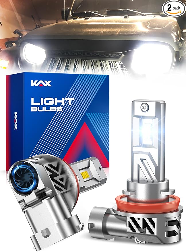 2025 10X Brightener H11 Led Bulb for Car Owners, 50000Lm H9 for Drivers at Night, H11 Bulb During Bad Weather, H8 H9 1:1 Real Size, 100000 Hours Lifespan, 99% Fit Your Vehicles, Plug & Play, 2 Pack