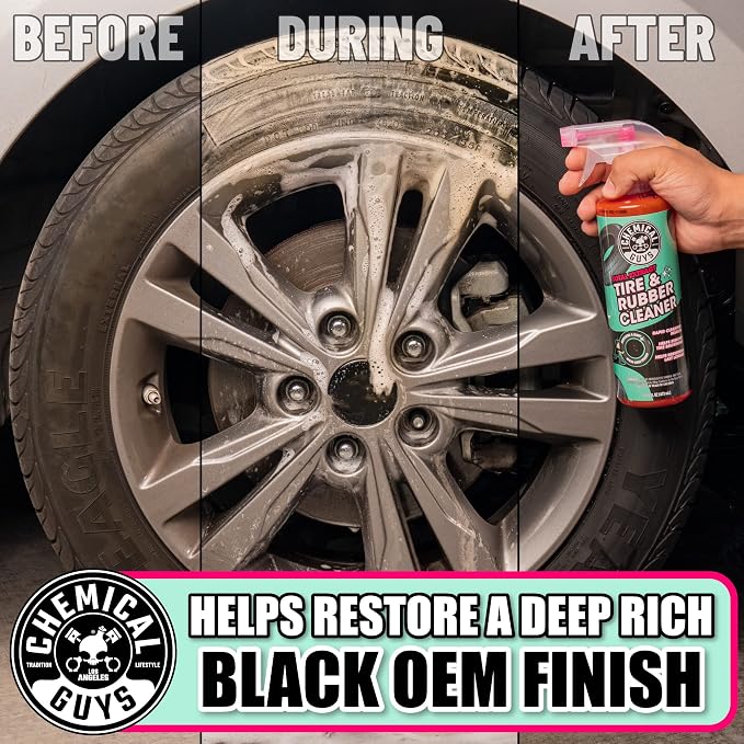 Chemical Guys CLD30216 Total Extract Tire & Rubber Cleaner, Safe for Cars, Trucks, SUVs, Motorcycles, RVs & More, 16 fl oz