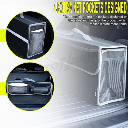 Car Trunk Organizer,Soft Felt Car Bag Organizer 20x6.11x10 inch Folding,for Honda CRV Civic Accord Ford Focus Fusion Toyota RAV4 Jeep SUV/Truck/Sedan/Van