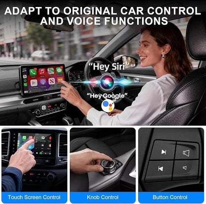DUAIU Wireless CarPlay Adapter for iPhone & Android Auto – Mini Plug & Play Car Play No Delay, Dual-Band 2.4G/5G, Auto Reconnect, Converts Wired to Wireless for 2018+ Cars, USB-A & USB-C