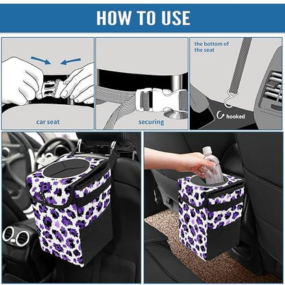 Car Trash Can – Multi-Purpose, Lightweight and Portable with Durable Water-Resistant Coating, No Installation Required, Practical and Ample Capacity, Variety of Colors.Tiger Pattern