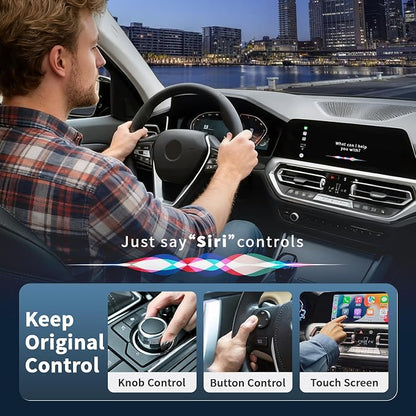 Wireless CarPlay Adapter for iPhone, Silvery | 2026 Upgraded, Compact Mini Metal Shell Design, Plug and Play, Fast and Stable Connection, Apple iOS & Android Compatible