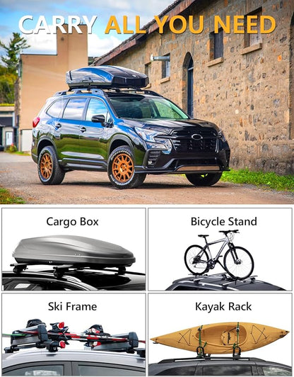 Tuyoung 300lbs Roof Rack Cross Bars Compatible with Subaru Ascent 2019-2026 with Raised Side Rails, Heavy Duty Anti-Theft Lockble Aluminum Roof Rails Crossbars Rooftop Luggage Racks Carrier