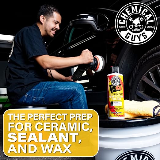 Chemical Guys P4 Precision Paint Perfection Polish - Scratch Remover & Swirl Remover for Cars, Trucks, Motorcycles, & SUVs, Fixes Paint Imperfections & Towel Marks, Restores Gloss & Clarity, 16 oz