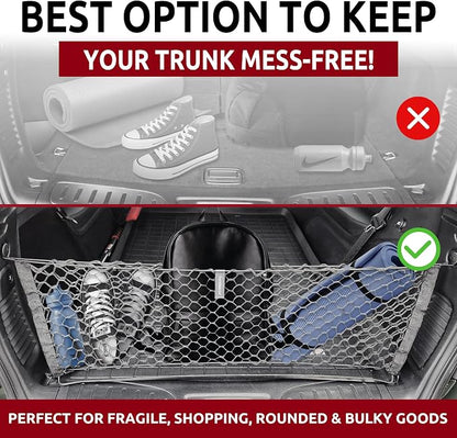 Envelope Style Trunk Mesh Cargo Net for Dodge Durango SXT GT SRT 1998-2026 - Car Accessories - Premium Trunk Organizers and Storage - Cargo Net for SUV - Vehicle Carrier Organizer for Dodge Durango