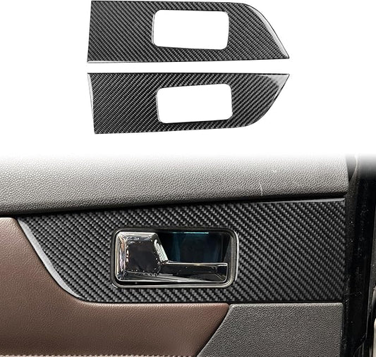 Premium Carbon Fiber Compatible with Ford Edge 2011-2014 2012 2013 SEL/Limited/SE/Sport Accessories Car Rear Door Handle Panel Cover Interior Trim Sticker Decal Black 2PCS