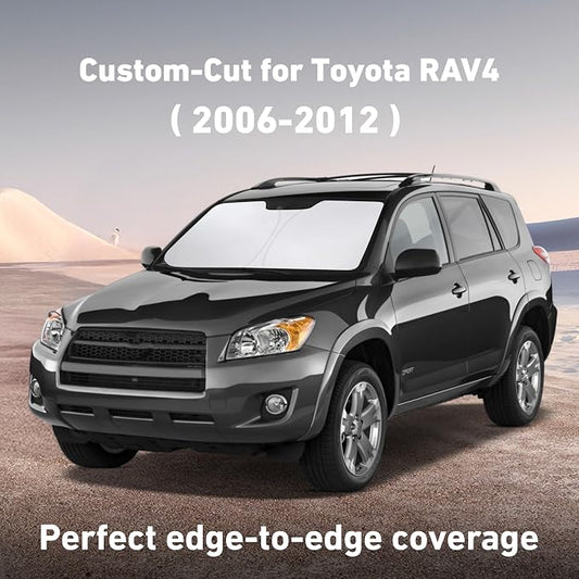 EcoNour Windshield Sunshade Compatible for Toyota RAV4 2006-2010 2011 2012, Sun Visor for Front Windshield & Window Sun Shade Cover, UV Heat Blocker & Protector, Car Accessories