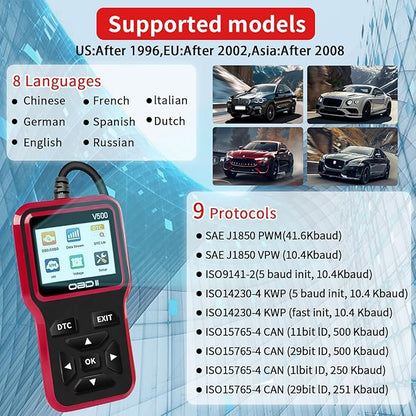 OBD2 Scanner Diagnostic Tool - Check Engine Light Code Scanner Tool with Reset, DTC, Data Stream, I/M Readiness, Car & Truck Scan Tool for All Vehicles Since 1996, escaner automotriz