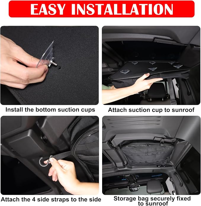 Car Sunroof Organizer Bag Compatible with 2024 2025 2026 Hummer EV Roof Panel Storage Bag Waterproof Foldable Multi-Function Car Rooftop Carrier Sunroof Storage Bags (Rear Top Roof Glass-Right)