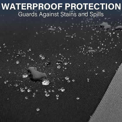 CAR PASS EVA Waterproof Back Seat Cover,Gray Bench Seat Cover, Rear Seat Cover Universal Fit for Cars Sedans SUVs Vans Truck 95% Automotive Interior Backseat Car Covers (Rear,Black and Gray)