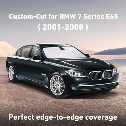 EcoNour Windshield Sunshade Compatible for BMW 7 Series 2001-2006, 2007, 2008, Sun Visor for Front Windshield & Window Sun Shade Cover, UV Heat Blocker & Protector, Car Accessories