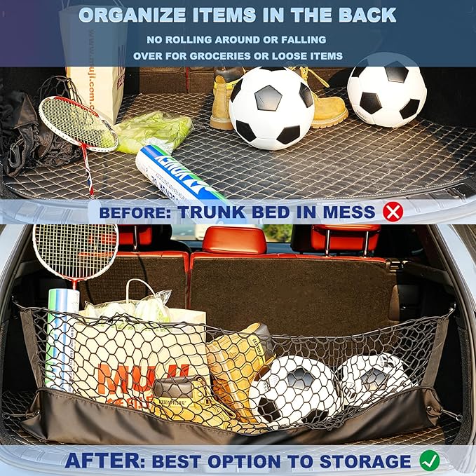Envelope Style Cargo Net Compatible with Chevrolet Chevy Tahoe, GMC Yukon (Not for XL) New 2026 2025 2024 2023 2022 2021 2020 2019 2018 2017 2016 2015 Upgraded SUV Trunk Car Rear Tailgate Netting