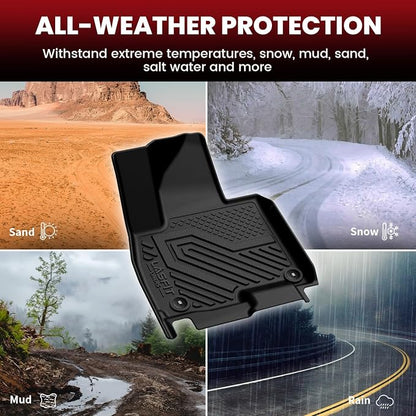 LASFIT Floor Mats & Backrest Mats & Cargo Mat for Hyundai Palisade 7/8 Seats 2026 (Only Fit Hybrid, Not Fit Gas), All Weather TPE Custom Fit Floor Liners Full Set Car Mats Accessories, Black