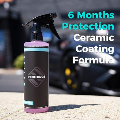 Recharge Car Ceramic Coating - Protective Ultra Hydrophobic Ceramic Detail Spray Replaces Wax & Sealants - DIY Friendly Car Care Products That Provide 6 Months of Protection - 128 Ounces