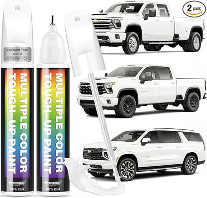 [2-PACK] for Chevrolet Touch Up Paint[Iridescent Pearl Tricoat(G1W/WA140X)]-OEM-Equivalent, Fast-Drying Formula, Eco-Friendly Scratch Repair Kit for Deep Scratches