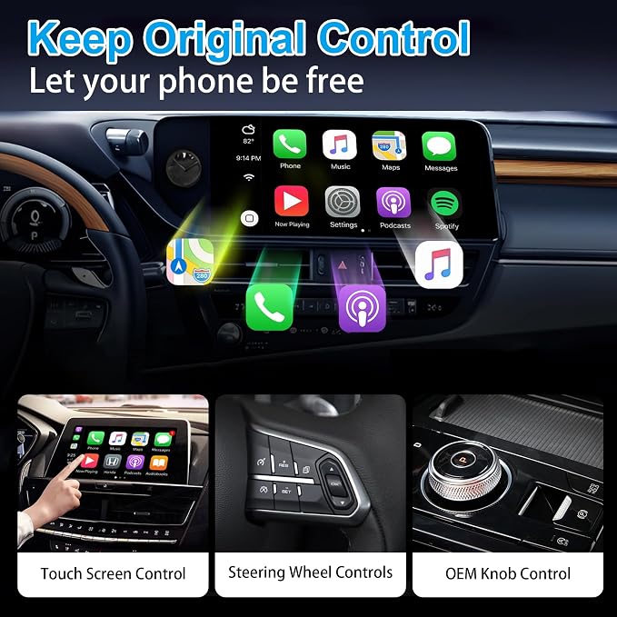 ossomo Wireless CarPlay Adapter,2 in 1 CarPlay & Android Auto Wireless Adapter for Cars,Convert Wired to Wireless with USB/Type-C,Plug Play Car Play for iOS 10+ /Android 10+