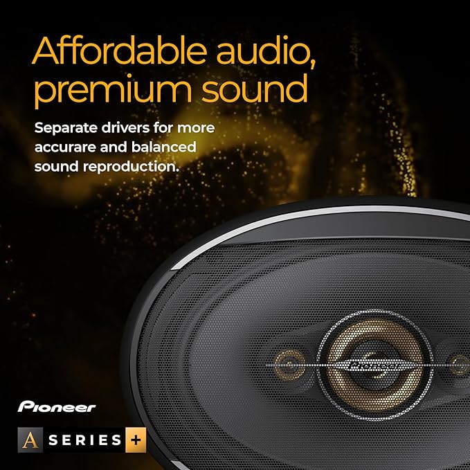 PIONEER A-Series Plus TS-A6991FH 6” x 9” 5-Way Speakers (Pair) – 150W RMS, 750W Max, Balanced Sound + Smooth Treble, Enhanced Bass, Great Stock Replacement