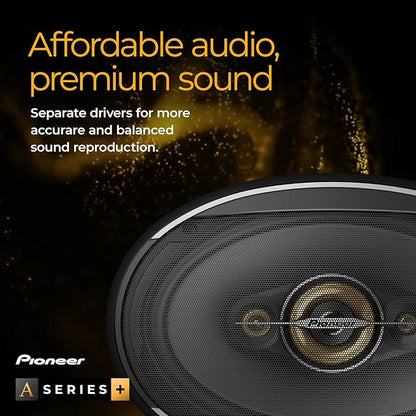 PIONEER A-Series Plus TS-A6991FH 6” x 9” 5-Way Speakers (Pair) – 150W RMS, 750W Max, Balanced Sound + Smooth Treble, Enhanced Bass, Great Stock Replacement