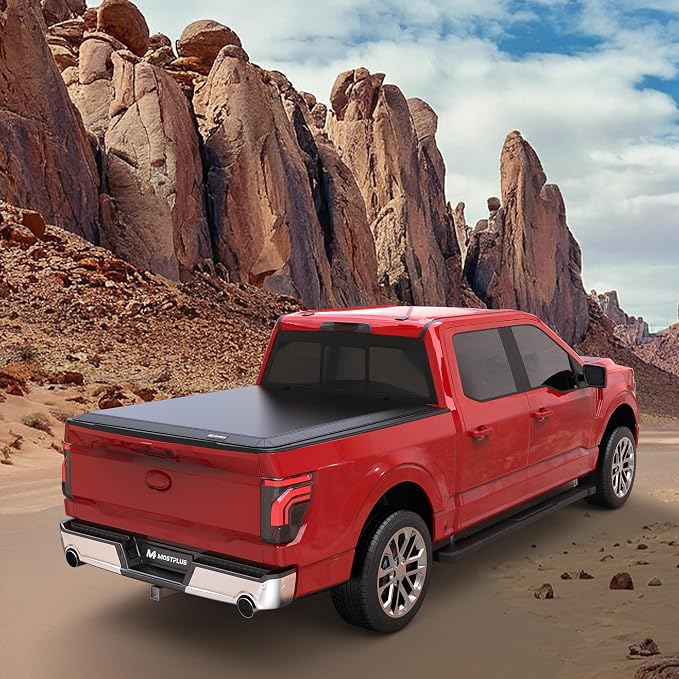 MOSTPLUS 5.5FT Tri-Fold Soft Folding Truck Tonneau Cover Compatible with 2004 2005 2006 2007 2008 Ford F150 F-150 (Excl. 2004 Heritage) Styleside 3 Fold On Top (67Inch)