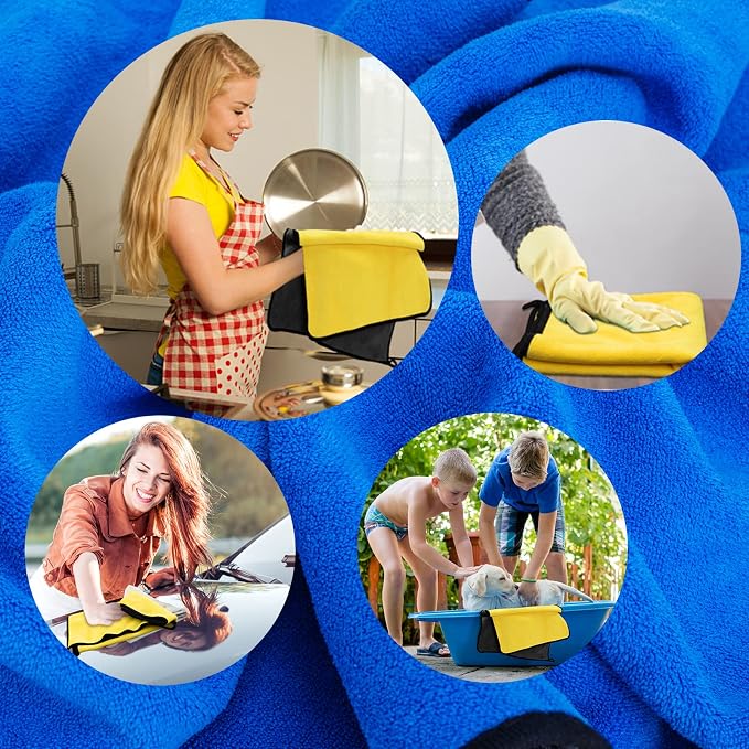 Large Microfiber Towels for Cars - 20"x39" Ultra Absorbent & Soft Microfiber Cloth (2-Color Packaging) | Oversized Microfiber Cleaning Cloth for Cars Motor Cleaning Detailing Polishing Drying