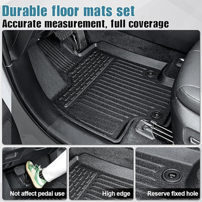 Floor Mats Cargo Mat with Backrest Mat for 2024 2025 2026 Toyota Grand Highlander 7 Seat Car Mat Accessories, All Weather TPE Cargo Liner Trunk Mat (Grand Highlander-Full Set)