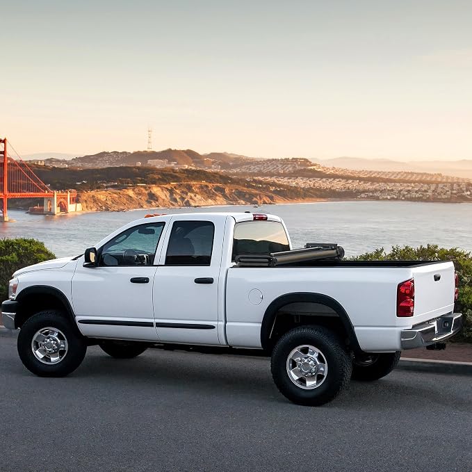 AUTOSAVER88 Soft Quad-fold Truck Bed Tonneau Cover Compatible with 2002-2026 Dodge Ram 1500 (Classic & New), 2003-2026 Dodge Ram 2500 3500 6.4ft Bed Without Rambox