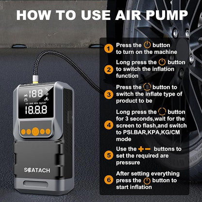Jump Starter with Air Compressor 8000A 150PSI Car Battery Jump Starter (10.0 Gas/8.0L Diesel), Battery Jumper Starter Portable 12V Jump Box with Jumper Cables, LED Light, LED Display