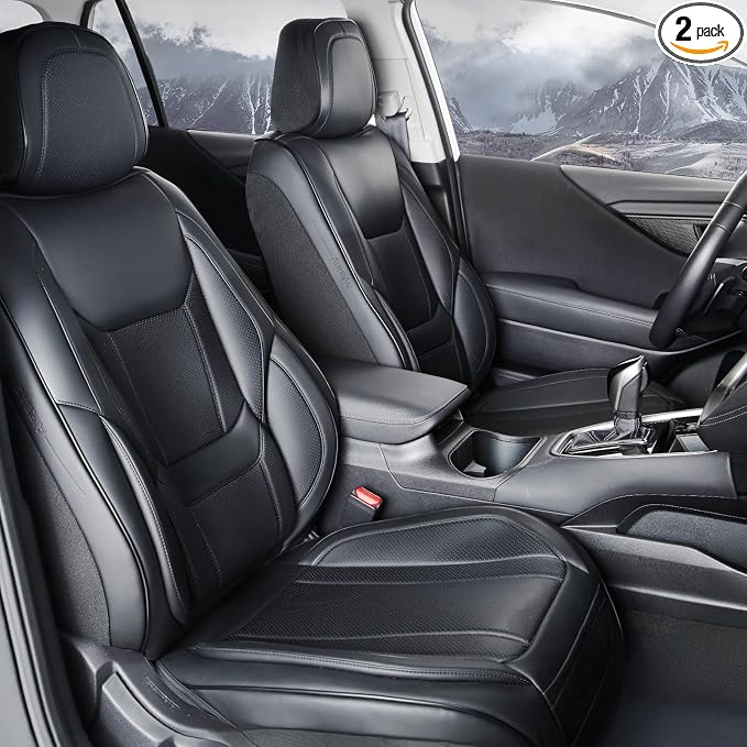 Coverland Custom Truck Car Seat Covers Front Seats for [2019-2026 Chevy Silverado 1500 Crew Cab, Double Cab Front Bucket Seats Rear 40/60 Split Cushion] - Waterproof Seat Protector [Front-Black]