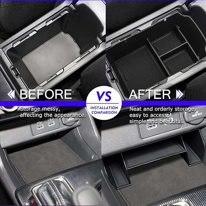2024 2025 2026 Civic Center Console Organizer Tray for 2023 2022 Honda Civic 11th Gen Sedan Hatchback LX EX Sport 2022 Accessories Civic 2023 Central Console Organizer Insert Tray(2pcs)