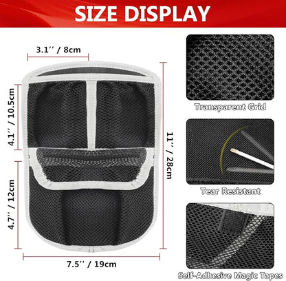 3 Mesh Pockets Front Trunk Lid Organizer Frunk Tool Storage Bag For Can Am Ryker 600 900 Sport Rally Edition 2019-2025 Accessories (Gray Piping)