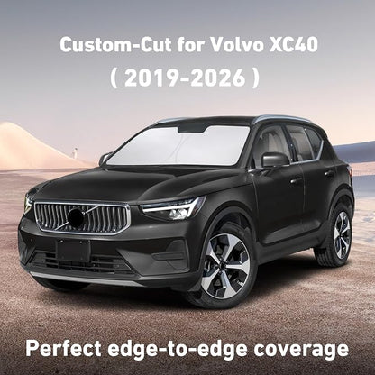 EcoNour Windshield Sunshade Compatible for Volvo XC40 2019-2024 2025 2026, Sun Visor for Front Windshield & Window Sun Shade Cover, UV Heat Blocker & Protector, Car Accessories