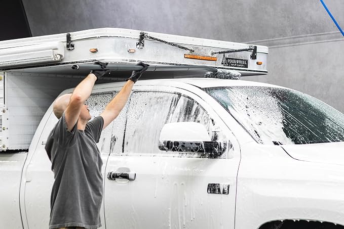 The Rag Company - Mitt on A Stick Pro+ | Clean Hard-to-Reach Roofs and Sides of Cars, Trucks, RVs, Semis & Trailers - Soft Microfiber Head and Extendable Foam Handle