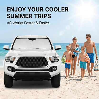 for Toyota Tacoma Windshield Sun Shade 2016-2023 2024 2025 2026,Windshield Cover Sunshade Custom Fit Toyota Tacoma Accessories Car Windshield Sunshade Foldable Sun Visor Blocks UV Rays