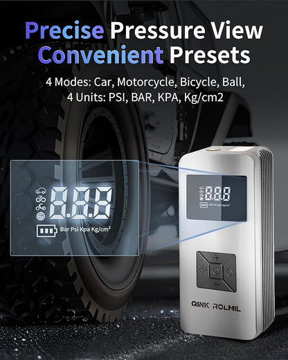 Jump Starter with Air Compressor, 12V 8000A Car Automotive Battery Jump Starter (6.0L Gas and 3.0L Diesel), 150PSI Tire Inflator Pump for Car, Motorcycle and Bicycle