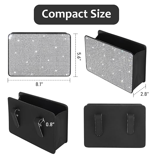Accmor Bling Car Trash Can, Foldable Vehicle Trash Bin Dustbin Garbage Organizer Storage, Sparkling Crystal Rhinestone Trash Bags Holder Container with 30pcs Garbage Bag Car Accessories for Auto, SUV