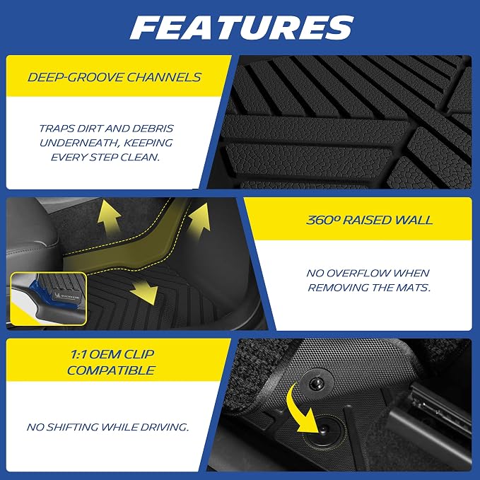 Michelin Vehicle Mats, All-Weather TPE Custom Fit Liner for 2020-2025 Kia Telluride 7/8-Seat, Premier