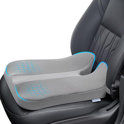 anzhixiu Elevated Car Seat Cushion for Improved View- Reduces Lower Back Pressure- Gray