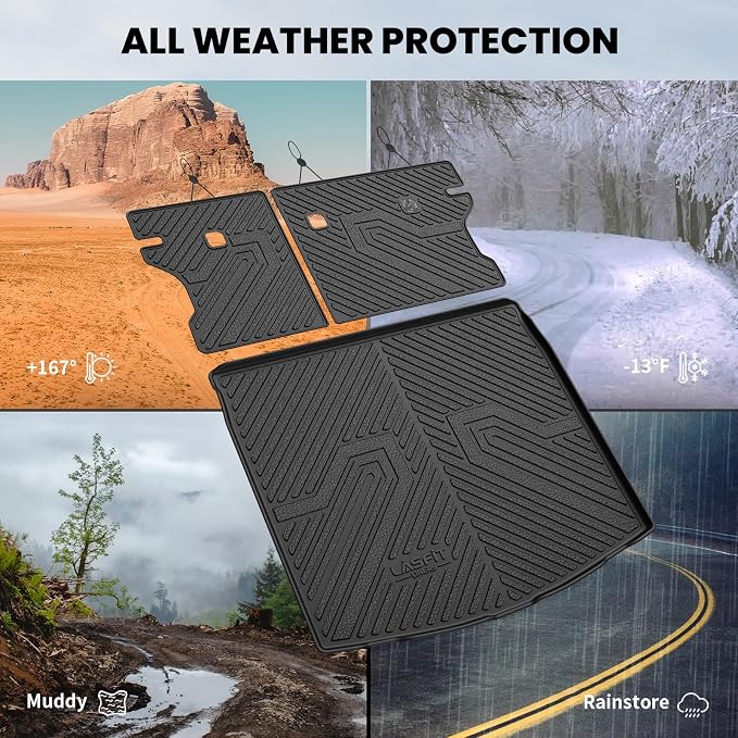 LASFIT Cargo Mat with Backrest Mat for Toyota Corolla Cross Hybrid 2026 2025 2024 2023 2022, All Weather TPE Custom Fit Trunk Mat Trunk Liner Trunk Tray Cargo Liner Cargo Tray with Seatback Cover