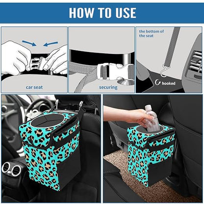 Car Trash Can – Multi-Purpose, Lightweight and Portable with Durable Water-Resistant Coating, No Installation Required, Practical and Ample Capacity, Variety of Colors.Tiger Pattern