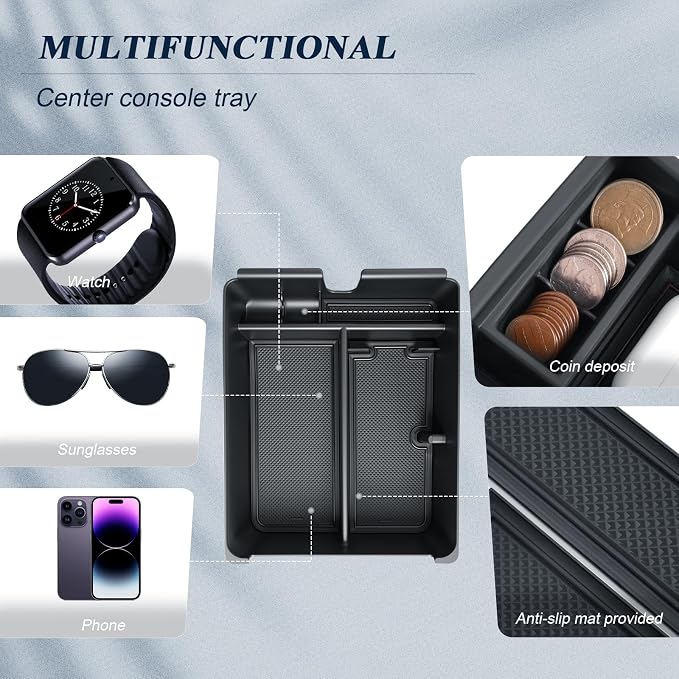 BIBIBO 3Pack for 2026 Honda Pilot Console Organizer 2026 Honda Pilot Center Console Insert Tray +Cup Holder+ Pilot Insert Divider Slot Box Secondary
