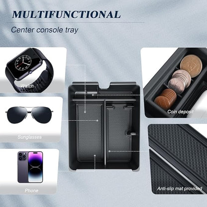 BIBIBO for 2026 Honda Passport Accessories Console Organizer 2026 Honda Passport Center Console Organizer+Cup Holder +Console Armrest Box Organizer Tray 2026 Passport Console Insert Organizer-3Packs