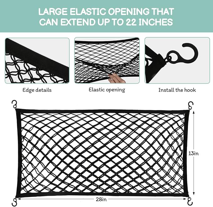 Stroller Wagon Cargo Net, Baby Stroller Organizer Mesh Cargo Net for Extra Storage Space Large Storage Capacity, Stroller Wagon Accessories - Compatible with WONDERFOLD All W-Series Models (1 Pack)