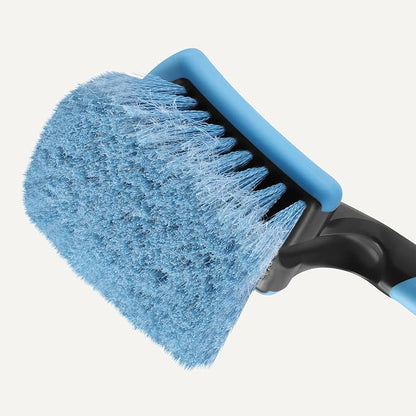 Amazon Basics Wheel Brush for Car Detailing, Scratch-Free Wheel Brush with Ergonomic Non-Slip Handle, Blue