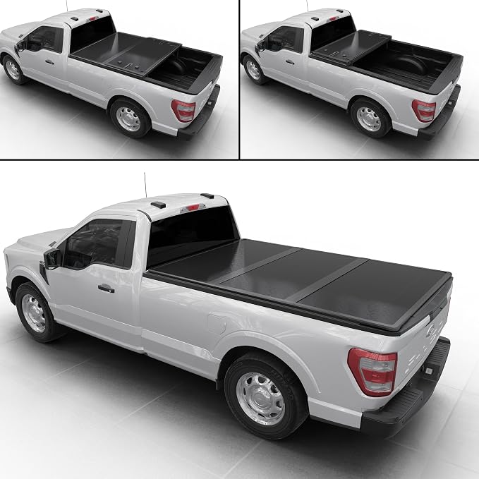 Toptiny Hard Folding Truck Bed Tonneau Cover|HTF018|Fits 2015-2024 Ford F-150 8FT Bed (98")
