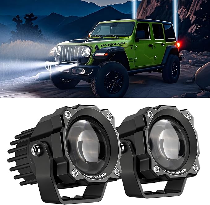 MICTUNING Light Pods 3 Inch 72W Square Off Road Driving Fog Lamp Spot Flood Beam Automotive Auxiliary Lighting for Motorcycle Bumper A-Pillar Roof, Pair