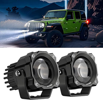 MICTUNING Light Pods 3 Inch 72W Square Off Road Driving Fog Lamp Spot Flood Beam Automotive Auxiliary Lighting for Motorcycle Bumper A-Pillar Roof, Pair